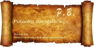 Putnoky Barabás névjegykártya